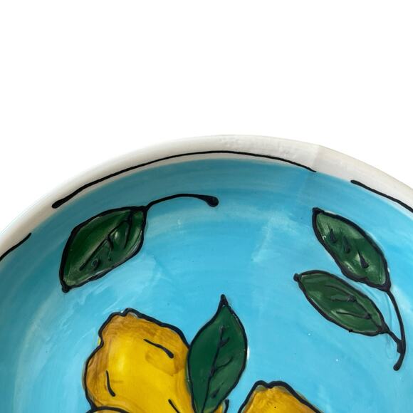 Blue Sky Clayworks Lemon Sky Side Plates 8in Set of 4 Blue & Yellow NEW - Picture 8 of 13